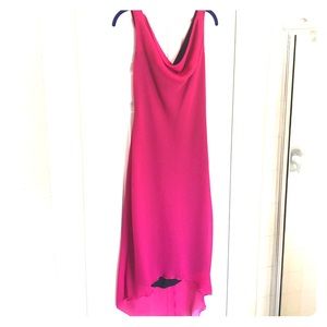 Hot pink sleeveless hi-lo dress Size 6 midi dress